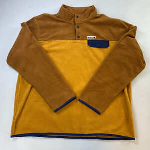 AUCLAIR Fleece Pullover Swearer Mens XL Brown Blue TSnap Gorpcore Outdoors Warm